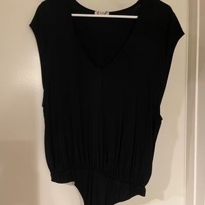 Free People V-Neck Black Bodysuit SZ M (Like New)